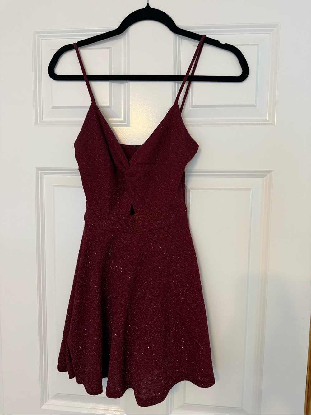 Women's Sparkle Burgundy Romper Dress